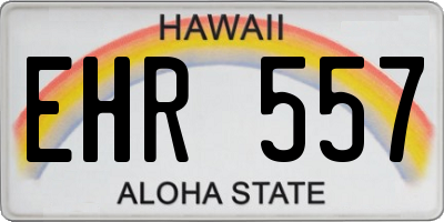 HI license plate EHR557
