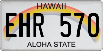 HI license plate EHR570