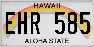 HI license plate EHR585