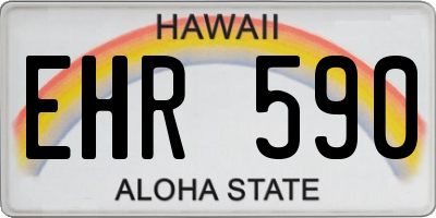 HI license plate EHR590