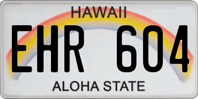 HI license plate EHR604