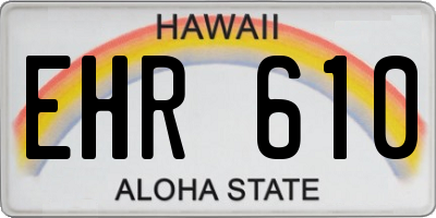 HI license plate EHR610