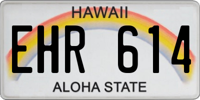HI license plate EHR614