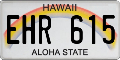 HI license plate EHR615