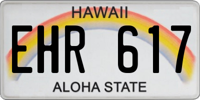 HI license plate EHR617