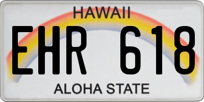 HI license plate EHR618