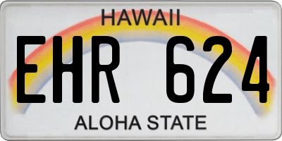HI license plate EHR624