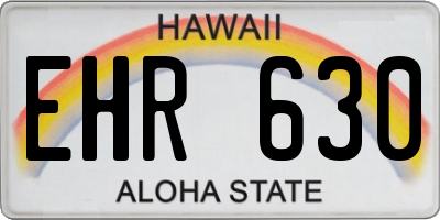 HI license plate EHR630