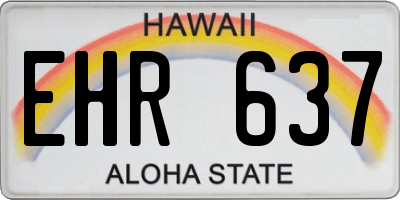 HI license plate EHR637