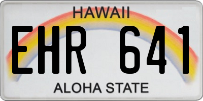HI license plate EHR641