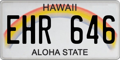 HI license plate EHR646