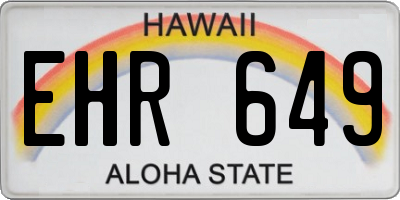 HI license plate EHR649