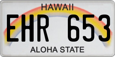 HI license plate EHR653