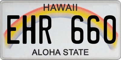 HI license plate EHR660