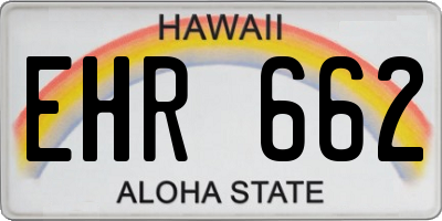 HI license plate EHR662