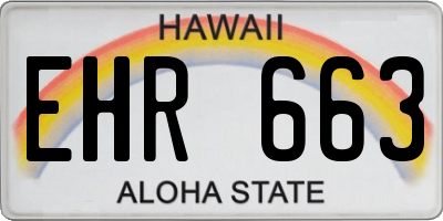 HI license plate EHR663
