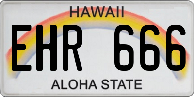 HI license plate EHR666