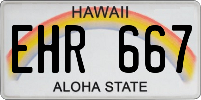HI license plate EHR667