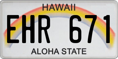 HI license plate EHR671