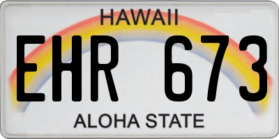 HI license plate EHR673