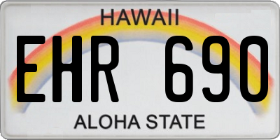 HI license plate EHR690