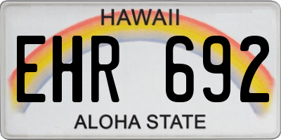 HI license plate EHR692