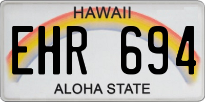 HI license plate EHR694
