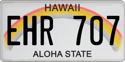 HI license plate EHR707