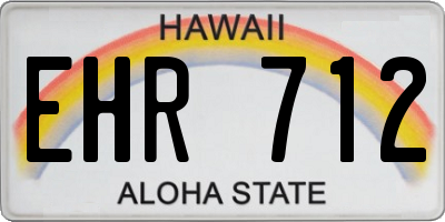 HI license plate EHR712