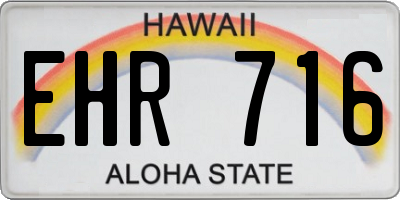 HI license plate EHR716