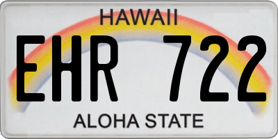 HI license plate EHR722