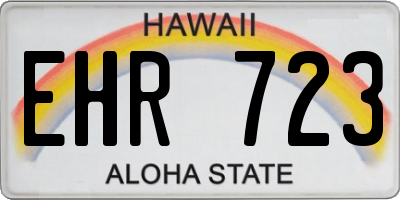 HI license plate EHR723