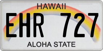 HI license plate EHR727