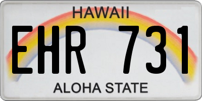 HI license plate EHR731
