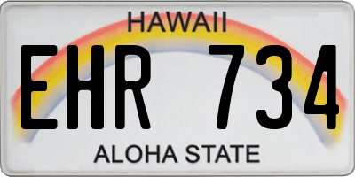 HI license plate EHR734