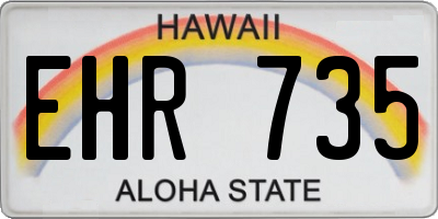HI license plate EHR735