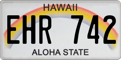 HI license plate EHR742