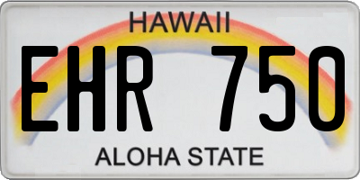 HI license plate EHR750