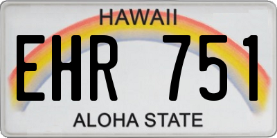 HI license plate EHR751