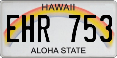 HI license plate EHR753