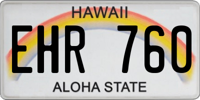 HI license plate EHR760