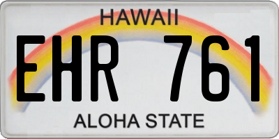 HI license plate EHR761