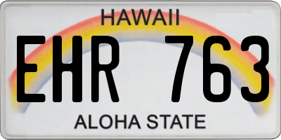 HI license plate EHR763