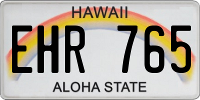 HI license plate EHR765
