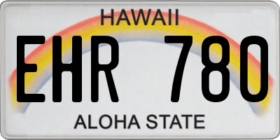 HI license plate EHR780