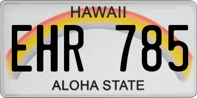 HI license plate EHR785