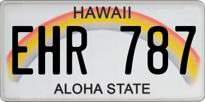 HI license plate EHR787