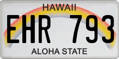 HI license plate EHR793