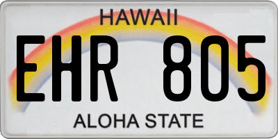 HI license plate EHR805