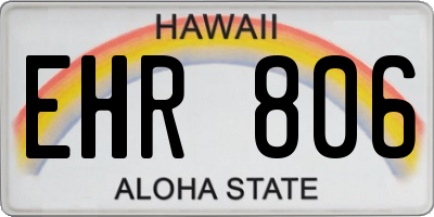 HI license plate EHR806